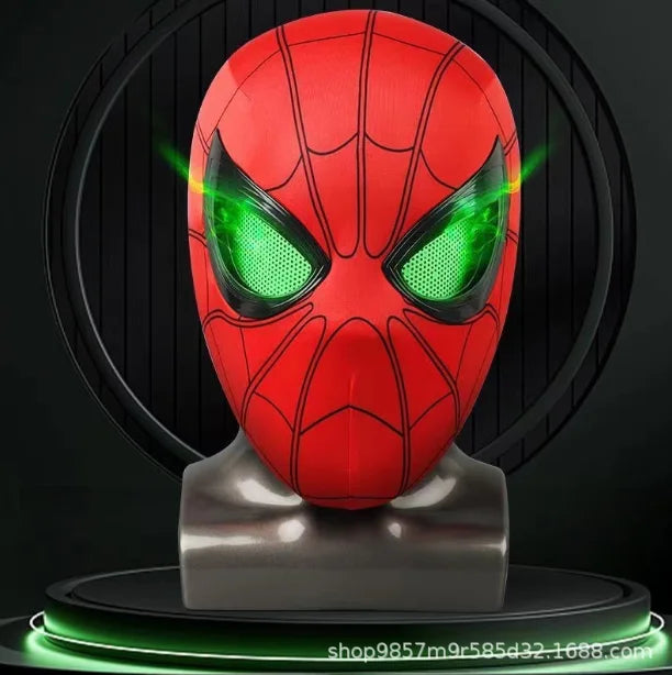Spiderman Mascara Headgear Cosplay Moving Eyes Electronic Mask Spider Man Remote Control Elastic Toys For Adults Kids Gifts