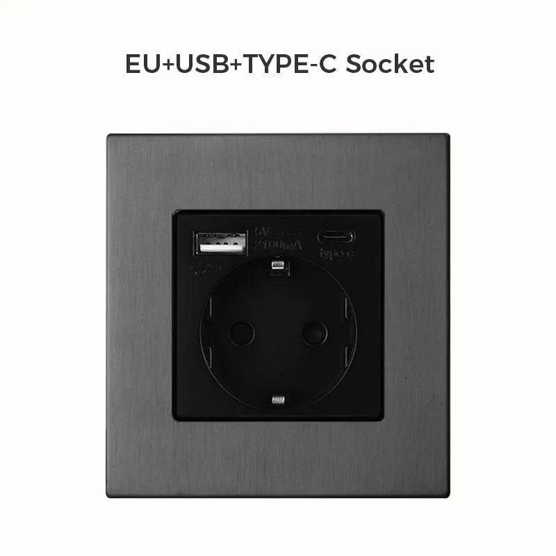 Avoir Wall Push Button Switch Y Type On Off Rocker Switches 2Way Power Scoket Gray Europe UK Electric Outlets Home Improvements
