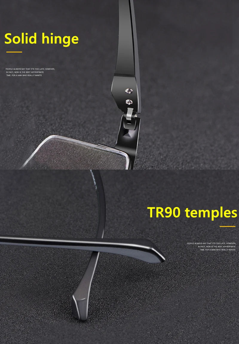 2022 Transition Photochromic Multifocal Reading Glasses Men's Smart Progressive Anti Blue Ray Half-Frame Hyperopia Eyewear +2.5