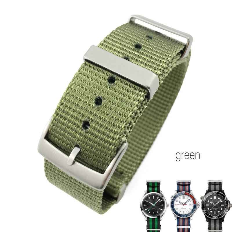 19mm 20mm 21mm 22mm Nylon Canvas Watchband Fit for Omega Seamaster 300 007 AQUA TERRA 150 Seiko Tissot Rolex Watch Strap