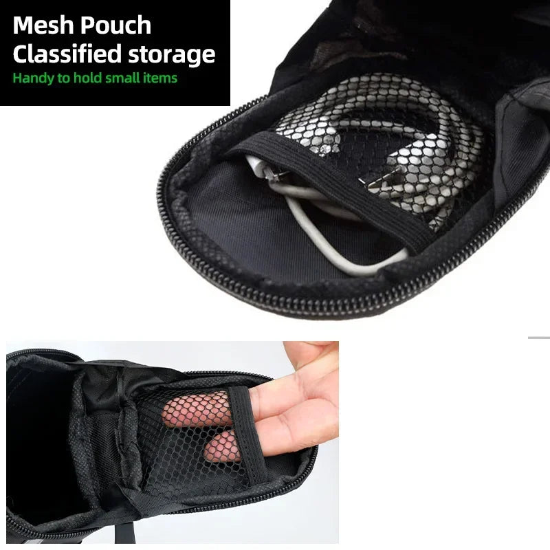 Bicycle Rear Saddle Bag Cycling Accessories Storage Panner Streamlined Tail Bag Pouch for MTB Road Bike W/Loop to Attach Light