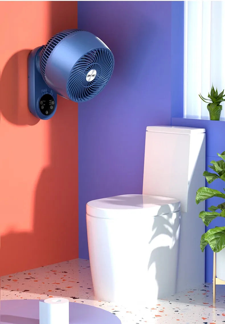 No-drill wall-mounted electric fan, wall fan, circulating fan, household bathroom remote control fan