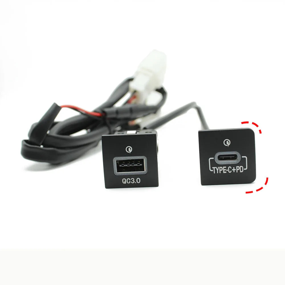 Quick Car Charger Socket 12V/24V USB Charging Outlet Power Adapter QC3.0 PD Type for VW Golf 6 Jetta 5 MK5 Scirocco 2006-2012