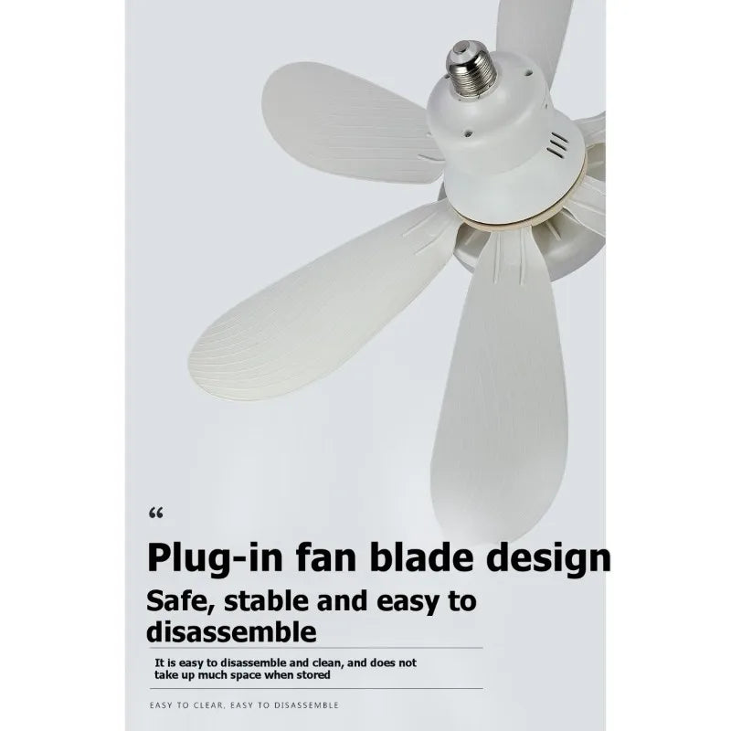 B89B-E27 Base 30W Ceiling Fan With Remote Control LED Light Intelligent Silent Fan For Bedroom And Living Room