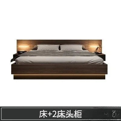 Luxury Japanese Tatami Bed Frame Storage Modern Bedroom Furniture Wood MDF Double Hotel Bed Base with Drawer