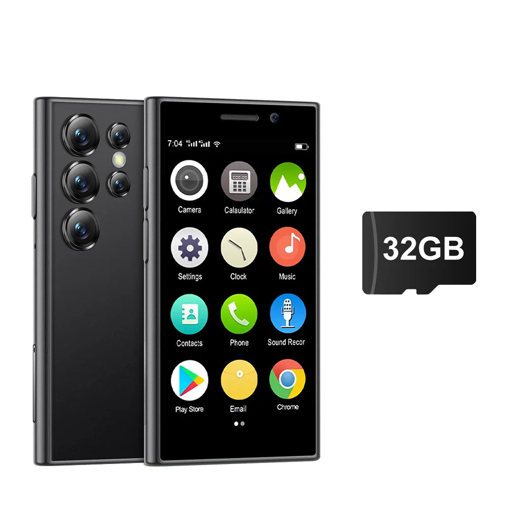SERVO S24 MINI Android Smartphone 4G Network 2 SIM standby Play Store Face Unlock 3.0" Color Screen Mini Card Smart Mobile Phone