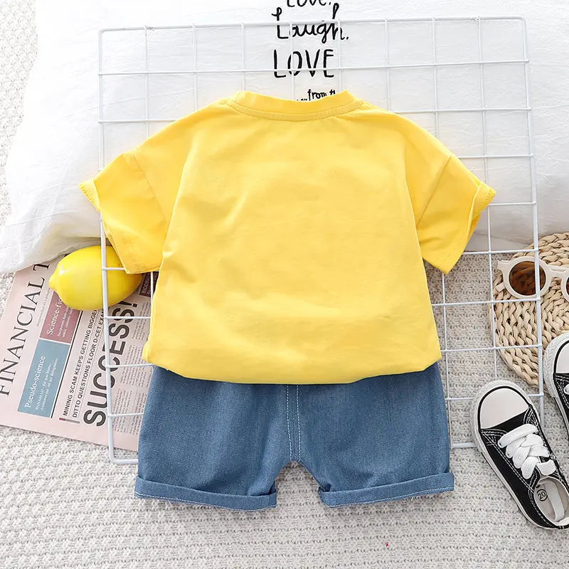 Summer Children Boys Infant Cotton Clothes Cars T Shirt Shorts 2pcs/Set Toddler Fashion Clothing Baby Tracksuits 1 2 3 4 5 Years