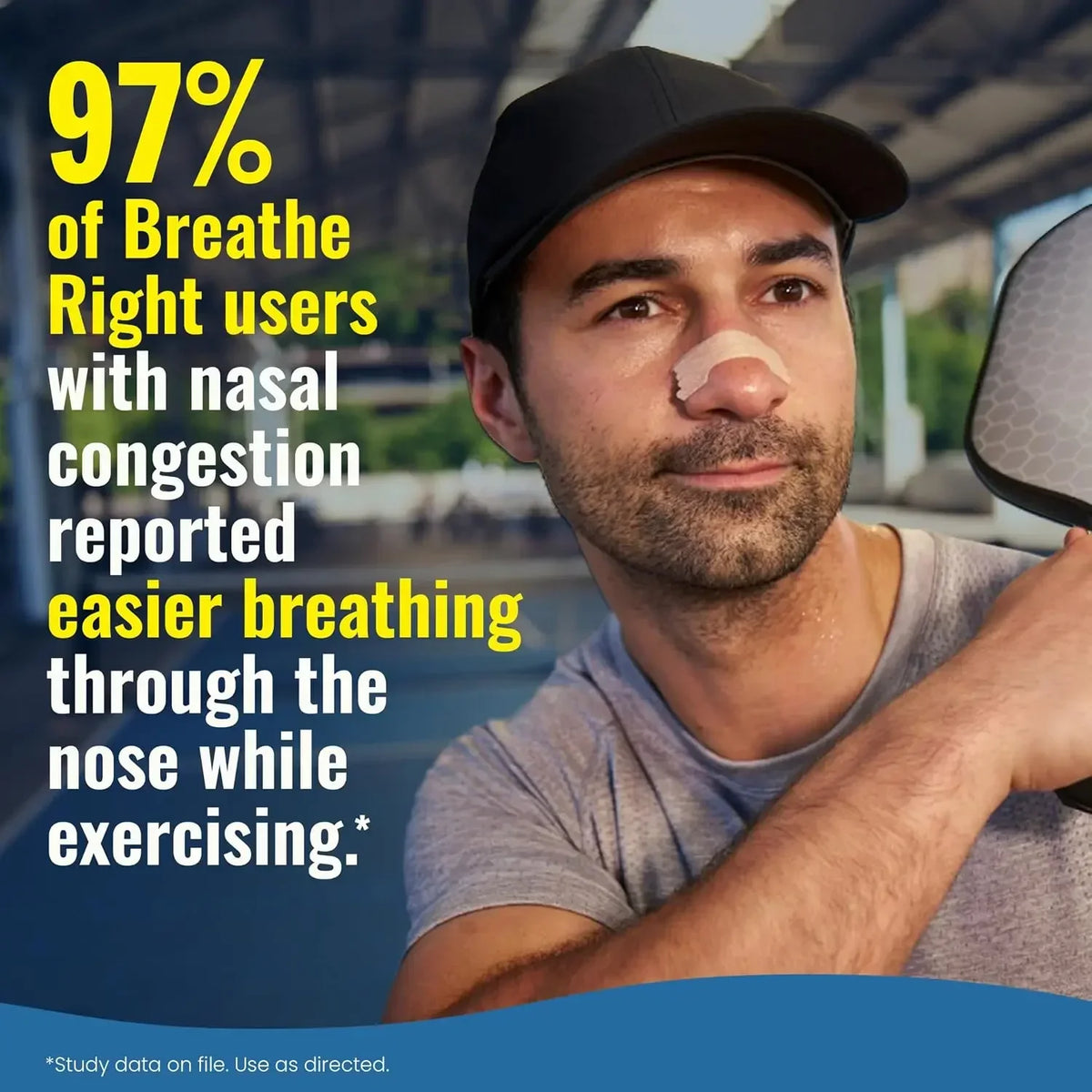 Sport Nasal Strips for Adults Sweat Resistant Extra Strength Hold Drug-Free Breathing Aid Workout Exercise Sleep Comfort for Men Women