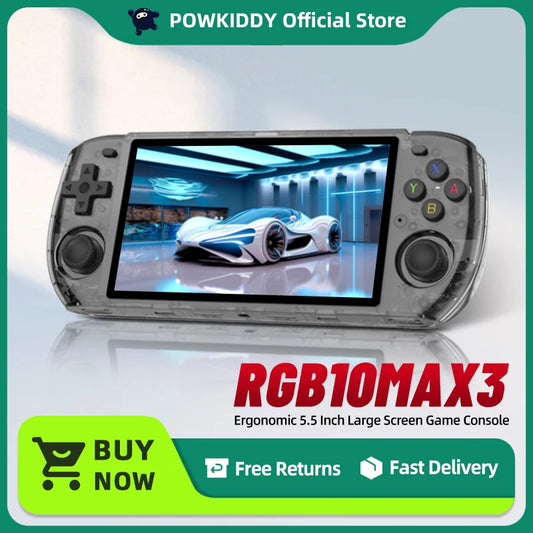 POWKIDDY RGB10 MAX3 Retro Handheld Game Console RK3566 5 Inch 1280*720 Ips Screen Open-Source Retro Gaming Children's Gifts