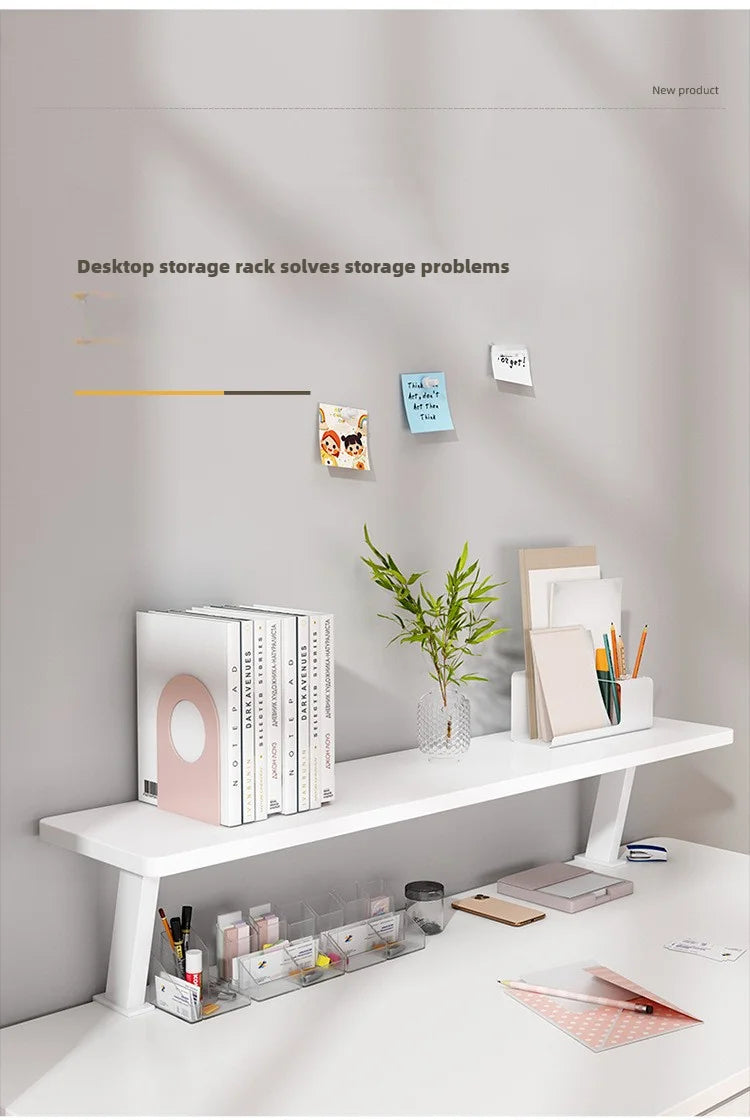 Versatile Desk Organizer with Metal U-Clamp - Sturdy Wooden Storage Rack for Office, Study & Reading