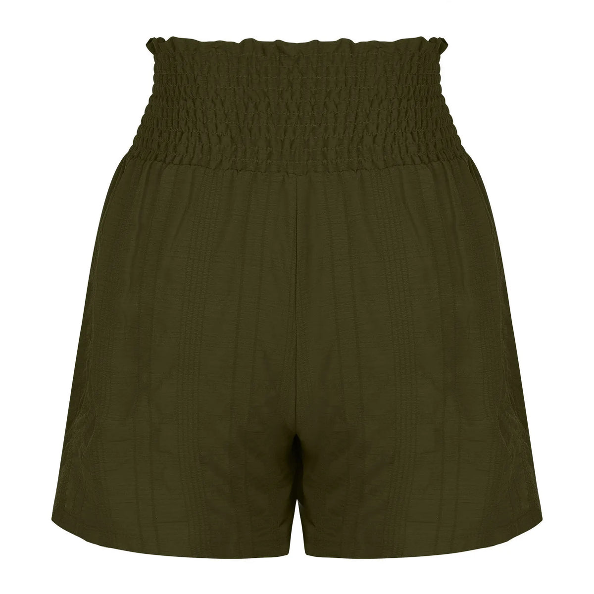 Women Casual High Waist Shorts Skirt Smocked Elastic Drawstring A-Line Flowy Short Skirt Pants Summer Solid Color Beach Skorts
