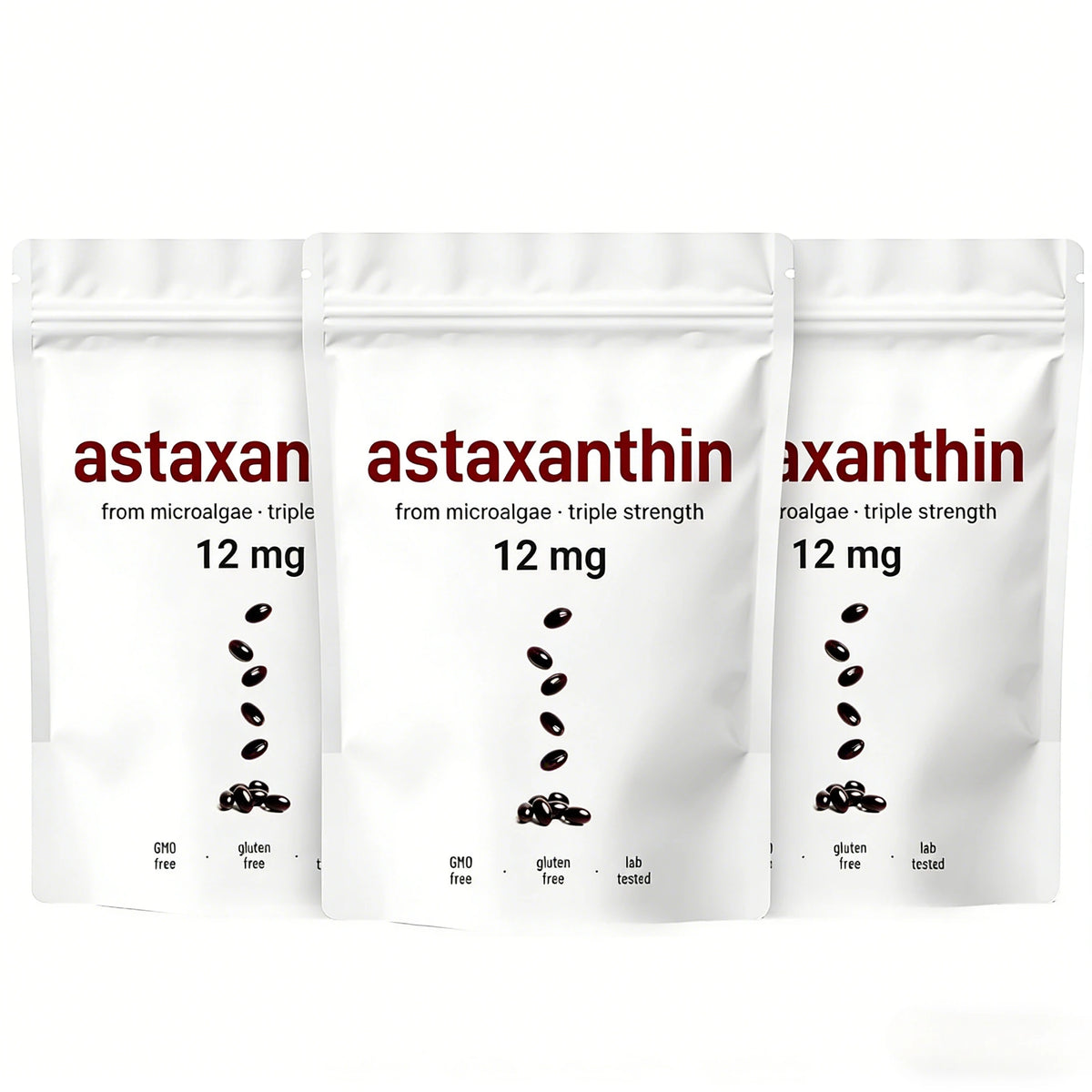 Astaxanthin 12mg Softgels - Daily Antioxidant Support, Non-GMO, Gluten-Free, Soy-Free, 120 Capsules for Adults