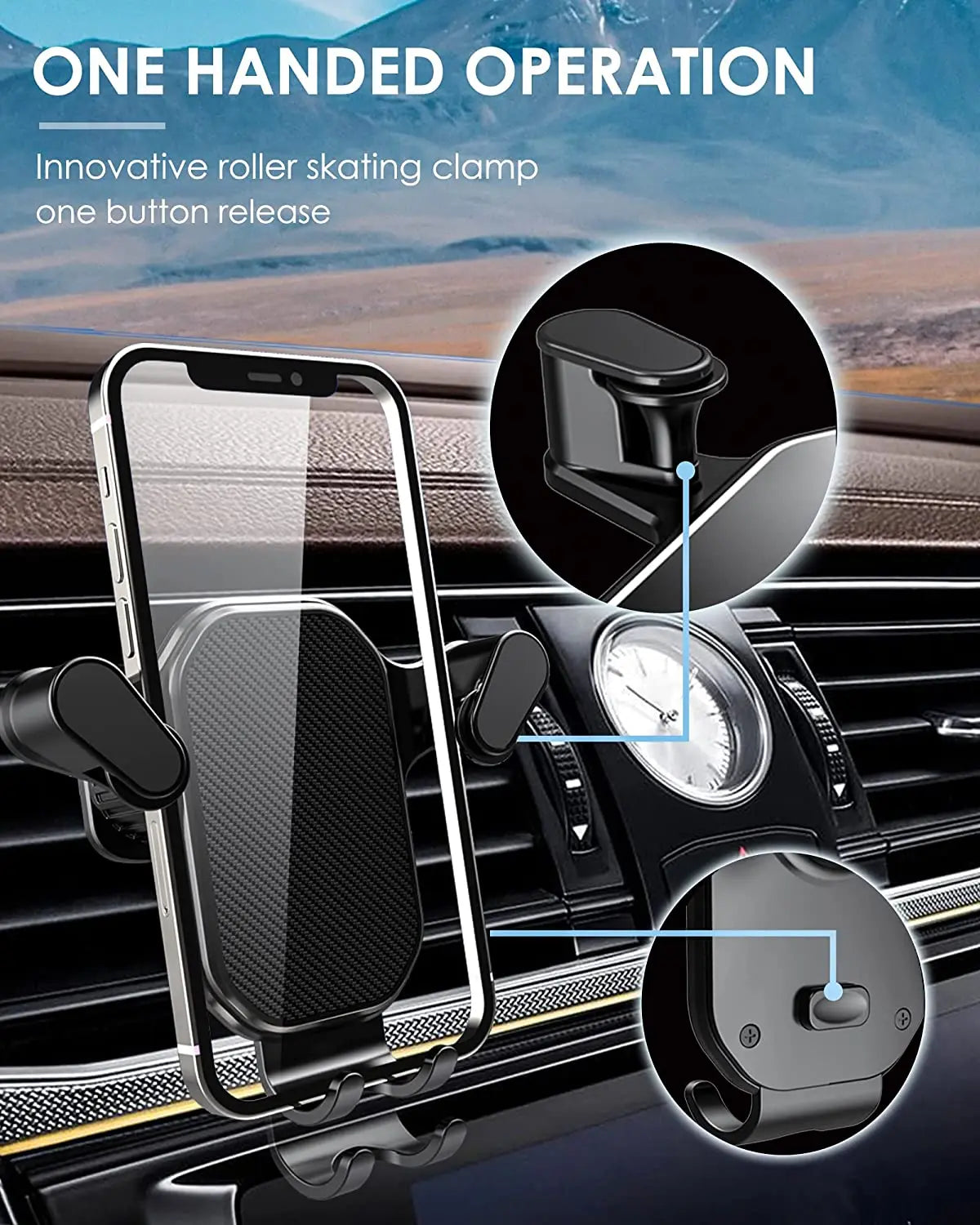 Universal Gravity Car Cell Phone Holder Mobile Phone Stand GPS Navigation Support Car Air Vent Mount Bracket For iPhone Realme