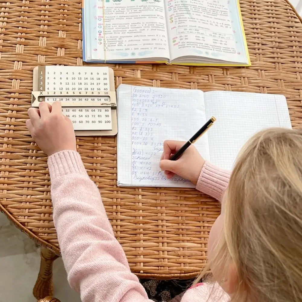 Children Wooden Slidable Multiplication Tables Montessori Toys Math Counting Board Teaching Tool Learn Educational Toys for Kids