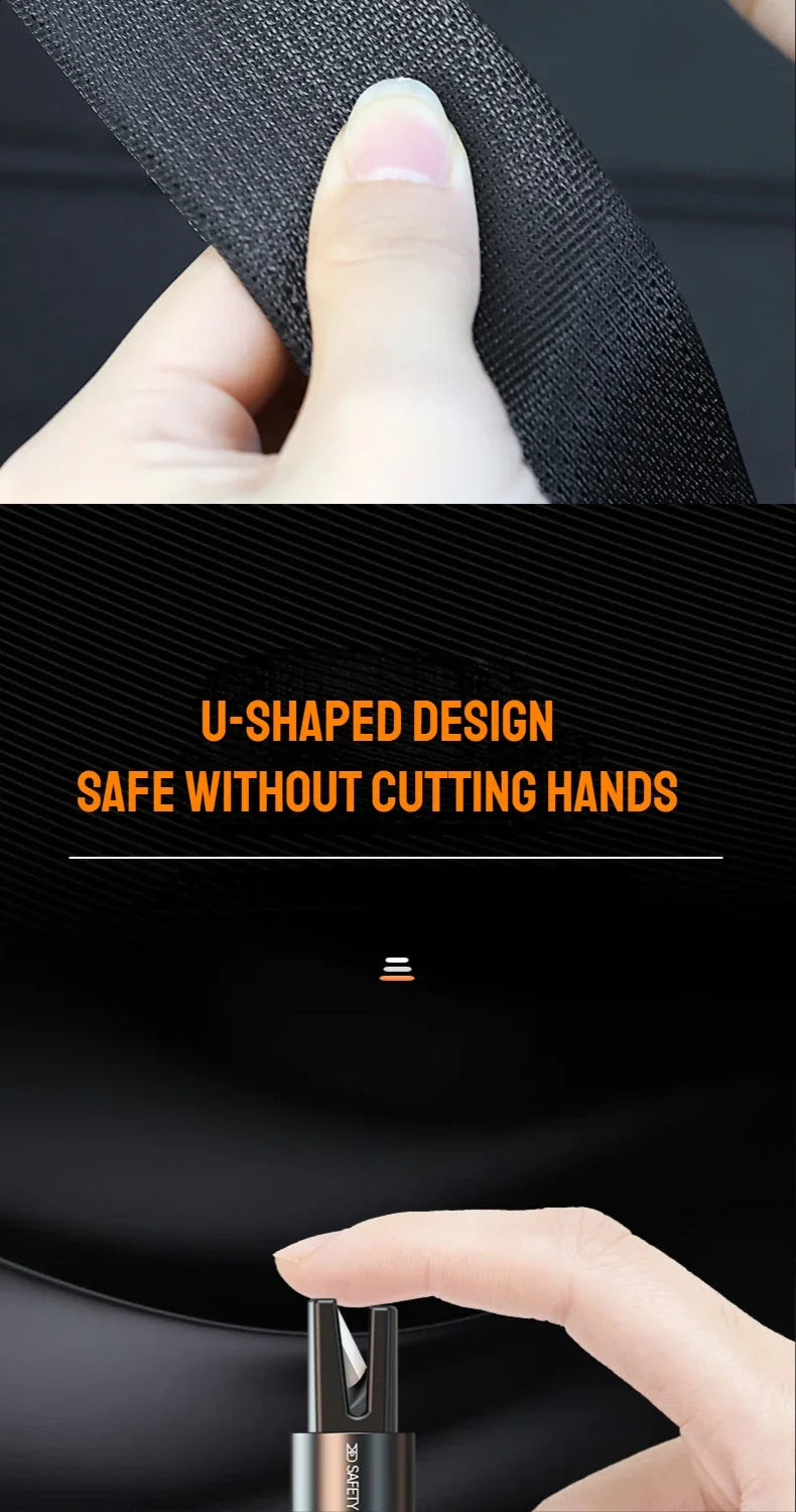 2 In 1 Car Safety Hammer Emergency Glass Breaker Cut The Seat Belt  High Hardness Tungsten Steel Rescue Tool Auto Accessories