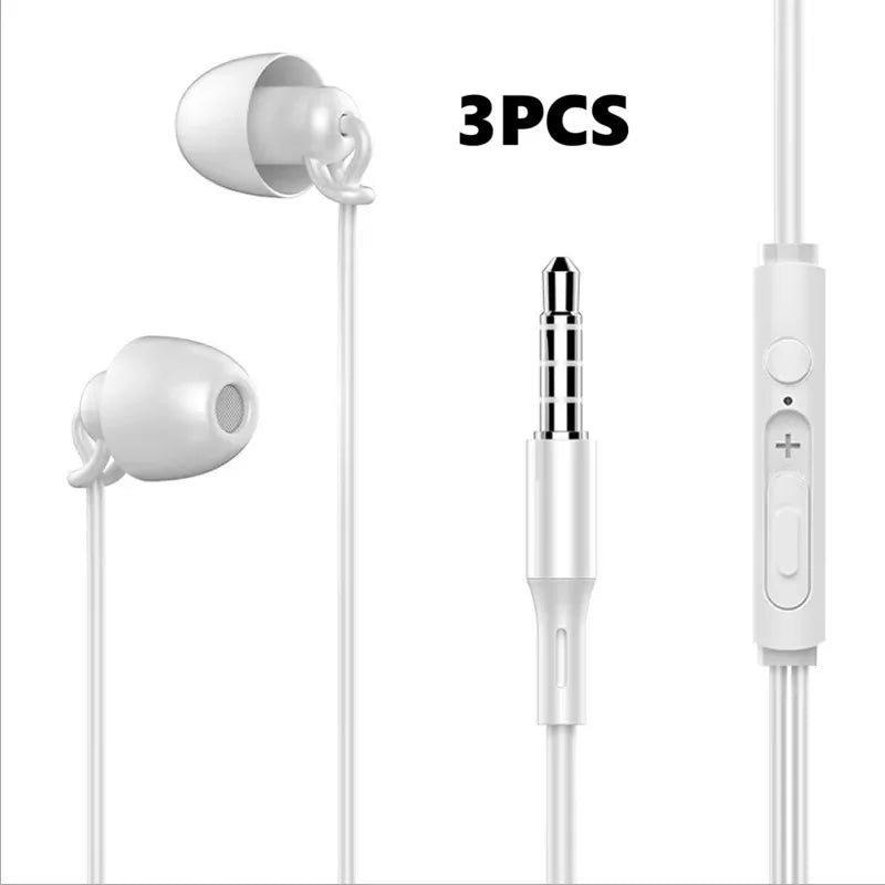 ASMR Earphone Hifi Headset Noise-Cancel Sleeping Earbud Soft Silicone Headset TPE Wire No Ear Pressure Earbuds For Xiaomi Huawei