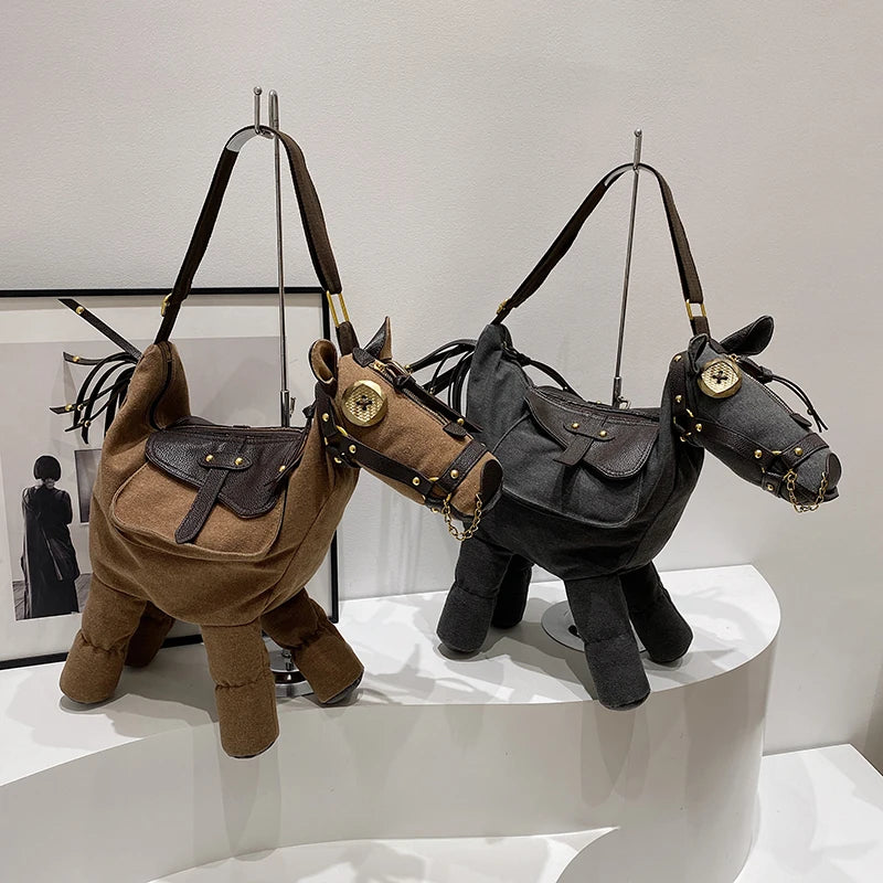 Sense of Luxury Personality Super Cool Crossbody Bags for Women Hot Trendy 2026 New Style Fashionable Canvas Pony Shoulder Bags