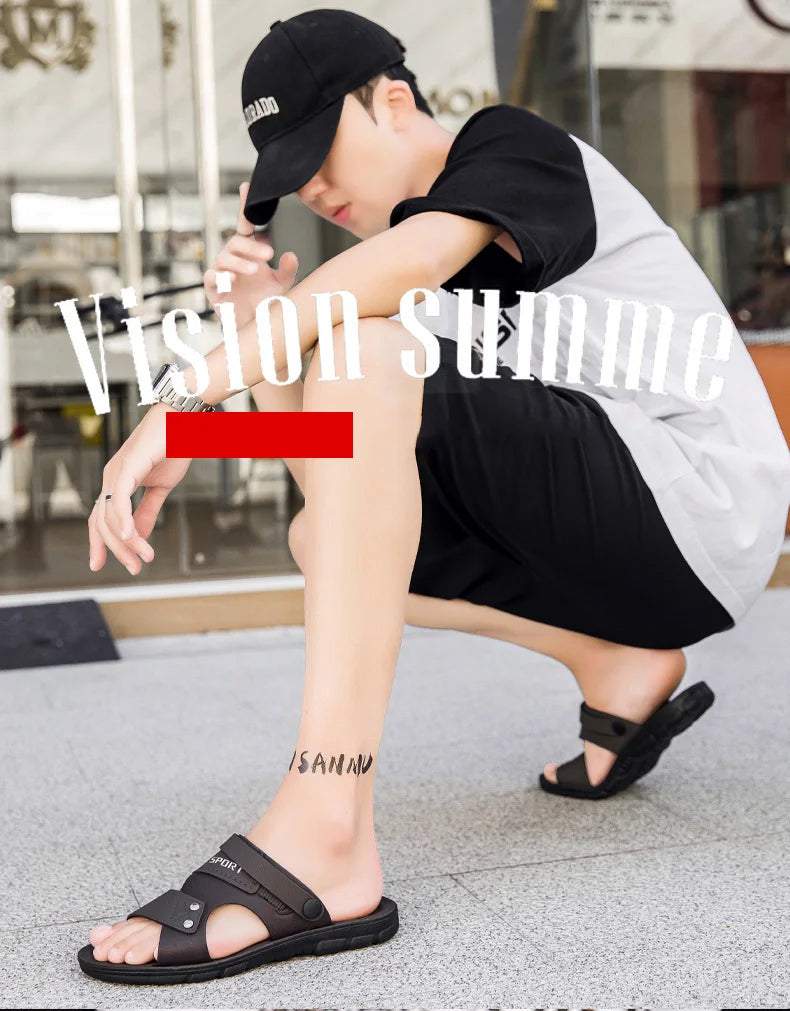 Summer Men Sandals Open Toe Flat Mens Casual Shoes Outdoor Walking Sandals for Men Beach Shoes sandalias hombre Men slippers