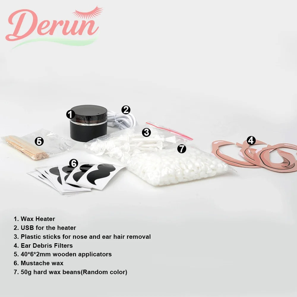 USB Mini Hair Removal Wax Warmer, Mini Waxing Kit - Suitable for Facial Hair Removal for Both Men and Women, Wax Heater