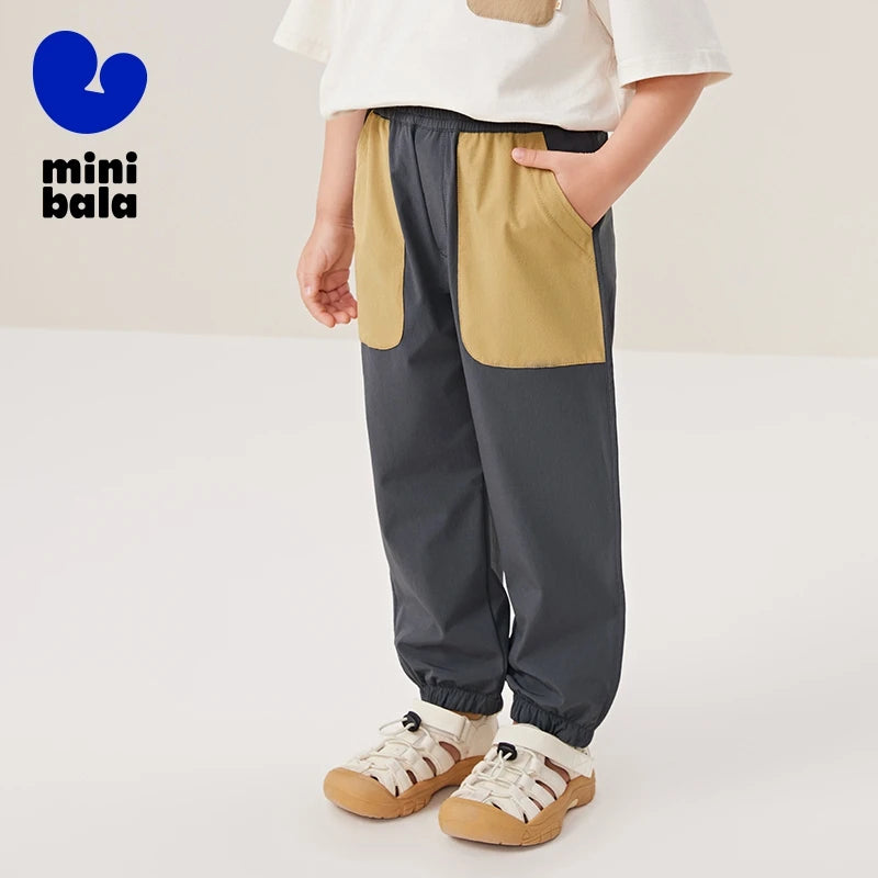 Mini Bala Long Pants Kids Casual Pants 2024 Summer Quick-Dry Cool-Feeling Long Pants