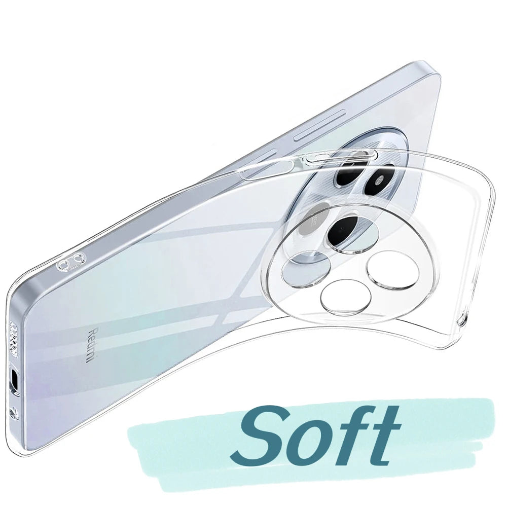 Ultra Thin Silicone Clear Case For Xiaomi Redmi 14C 13C 12C 11A 10A 10C 9A 9C Note 14 13 12 11 11S 10 10S 9 9S Pro Plus Fundas