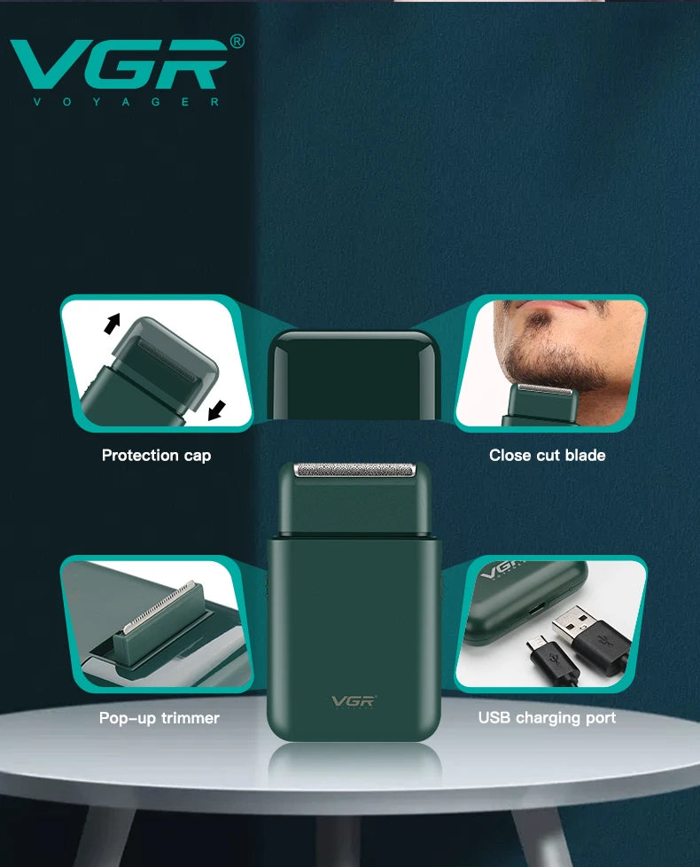 VGR Razor Professional Electric Shaver Mini Beard Trimmer Shaving Machine Shaving Machine Razor Electric Razor for Men V-390