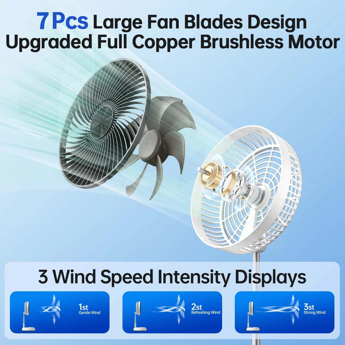2026 NEW  Outdoor Portable Silent Remote Control Desktop Vertical Automatic Shaking Fan Aluminum Alloy Telescopic Timed Home Fan