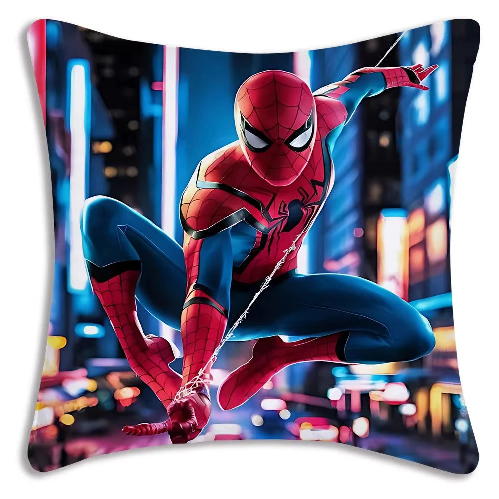 MINISO Cartoon Anime Spider-Man Pillow Covers Decorative Home Double-sided Print Square Pillow Living Room Decoration Pillowcase