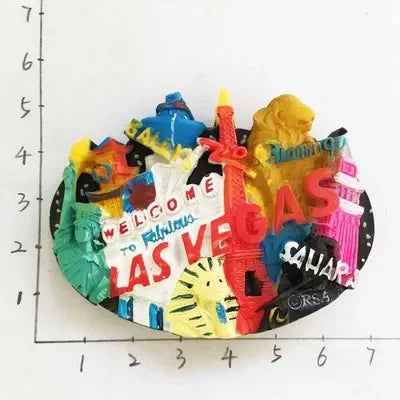 World Tourism Fridge Magnet Souvenir USA Las Vegas Florida Cultural Landscape Refrigerator Stickers Gift Set Home Decoration