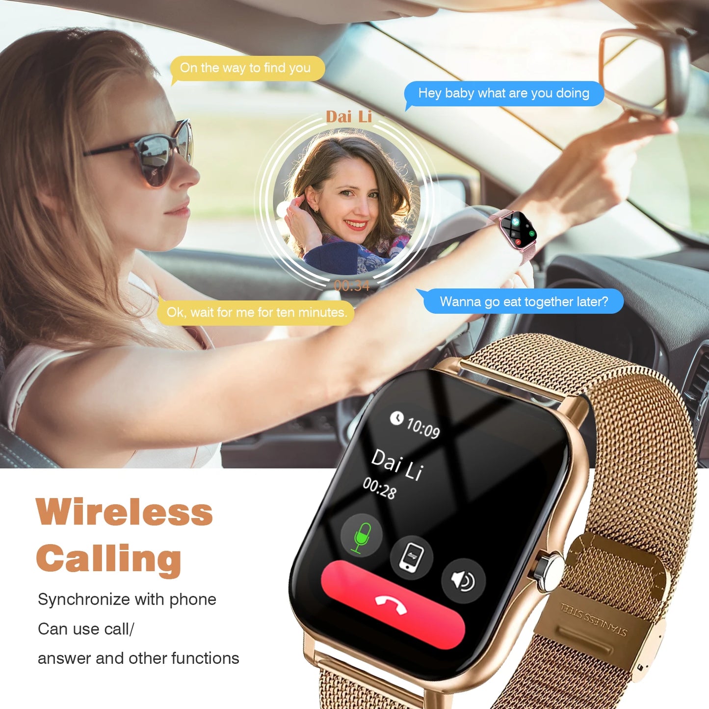 Smart watch, message display, multi-sport mode, step counting/sports tracking, multi-function sports watch
