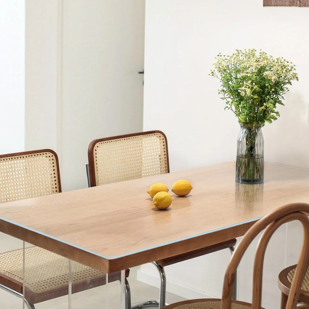 1.0+1.5mm PVC Transparent Tablecloth, Heat-Resistant, Waterproof and Oil-Proof Table Mat