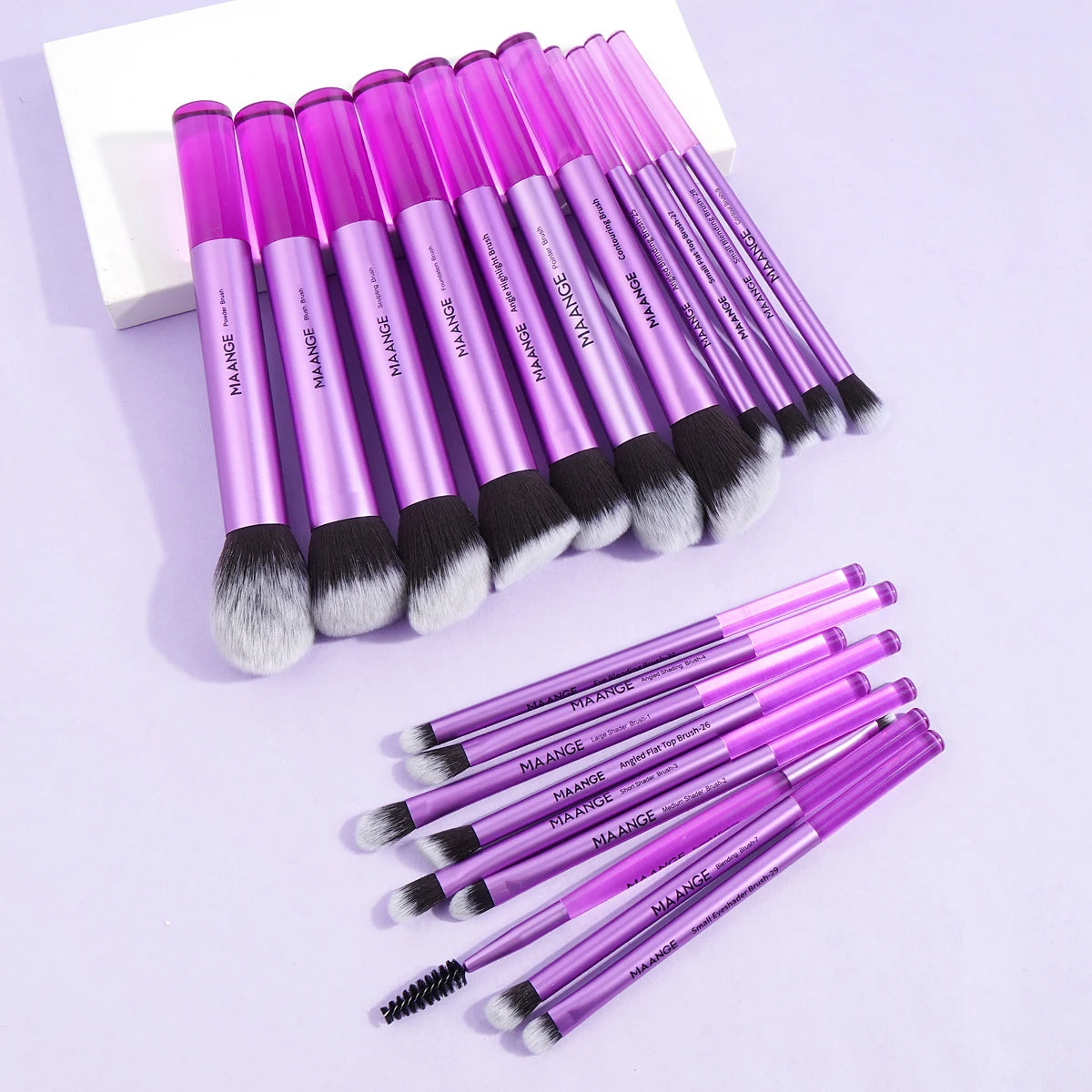 MAANGE 20PCS Professional Makeup Brush Set Premium Synthetic Foundation Face Powder Blush Concealers Soft Dense Makeup Tools