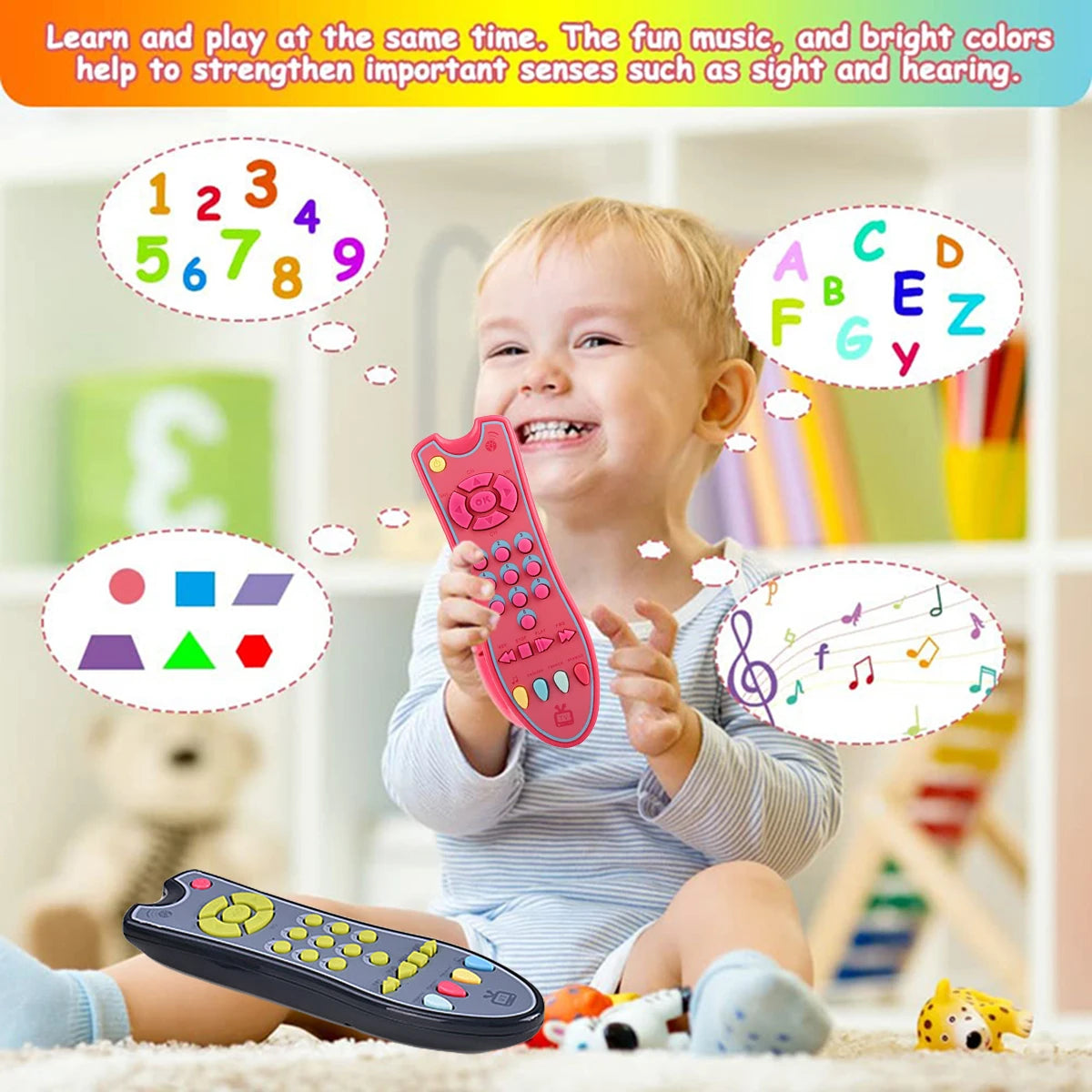 Music Mobile Phone TV Remote Control Baby Early Educational Toys Electric Numbers English Learning Toys Gift For Newborn