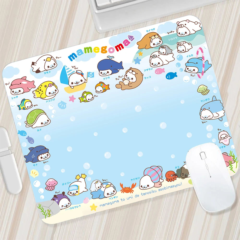 Japanese Cute Mamegoma Small Mouse Pad Gaming Mousepad PC Gamer Mouse Mat XXL Computer Pad Keyboard Mat Desk Pad Laptop Mausepad