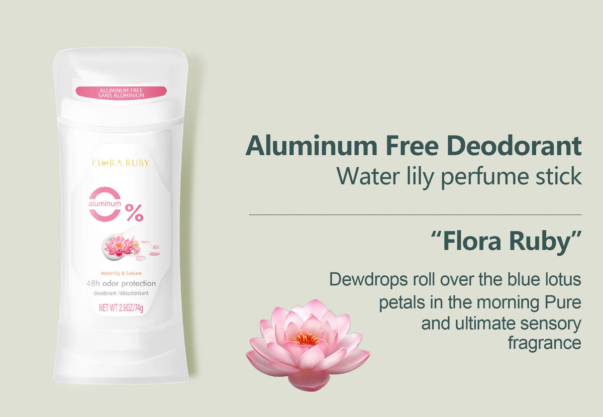 2PCS/Set Body Odor Remover，Deodorant stick，Aluminum Free，48H Natural Flower Scent Deodorize, Long Lasting and Refreshing Dryness