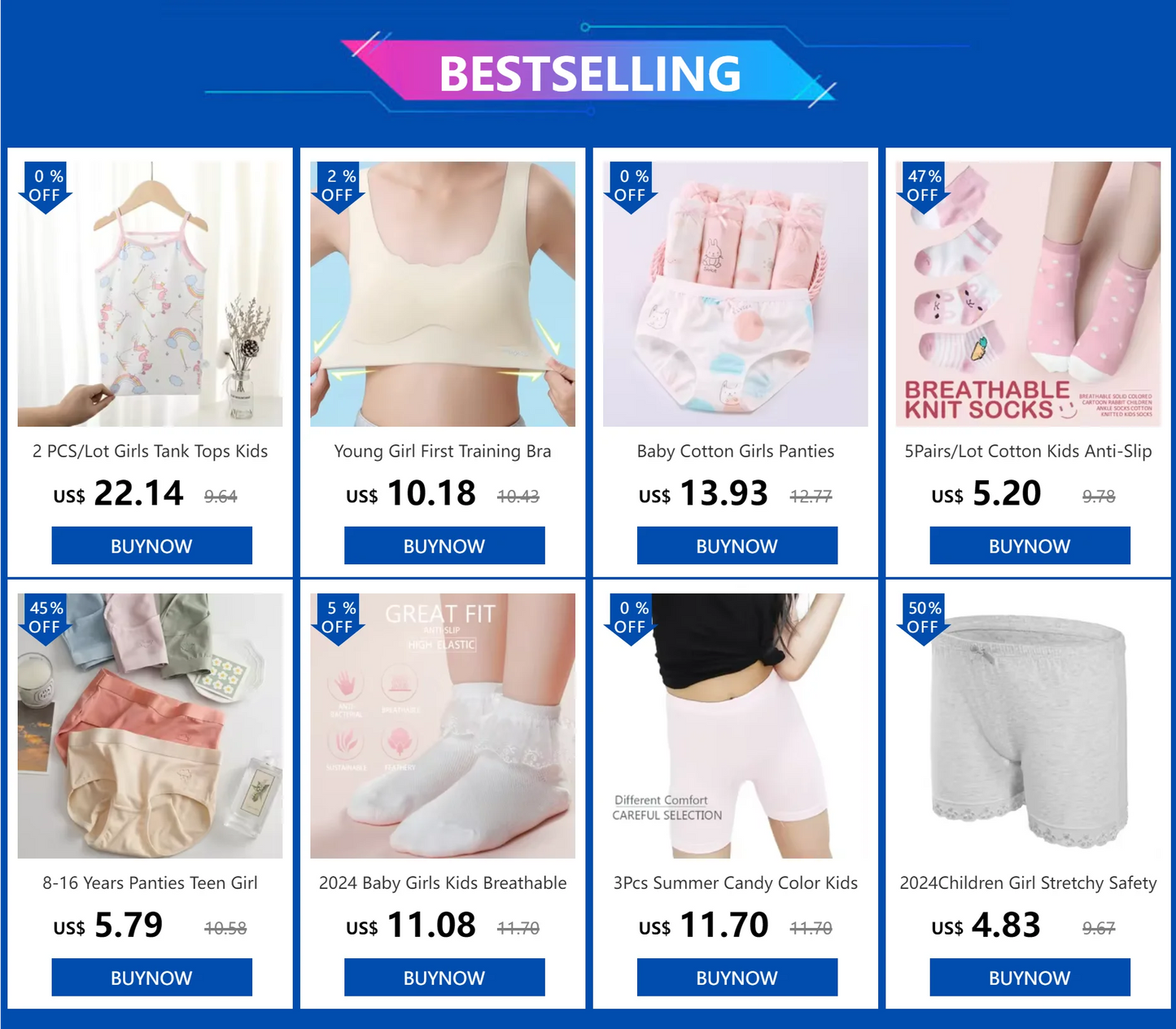 3PCS Kids Panties Girls Pure White Cotton Briefs Little Girl Soft Breathable Panties Baby Underpants Children's Cute Underwear