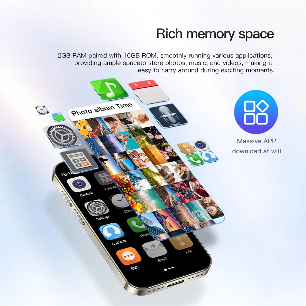 2025 New Mini Android Smartphone 3G WCDMA 2GB RAM 16GB ROM 3.0" Display 5MP Camera Dual SIM Smart Cellphone Play Store WhatsAPP