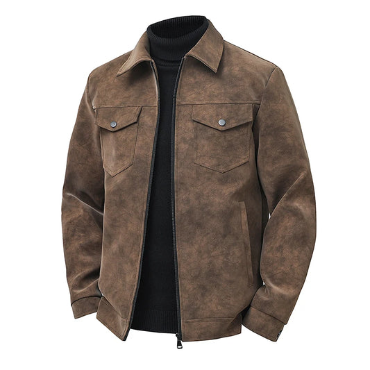 Jacket Spring and Autumn New Style Solid Color Simple High Quality Fashion Trend Casual Versatile Comfortable Men's  Retro  Coat