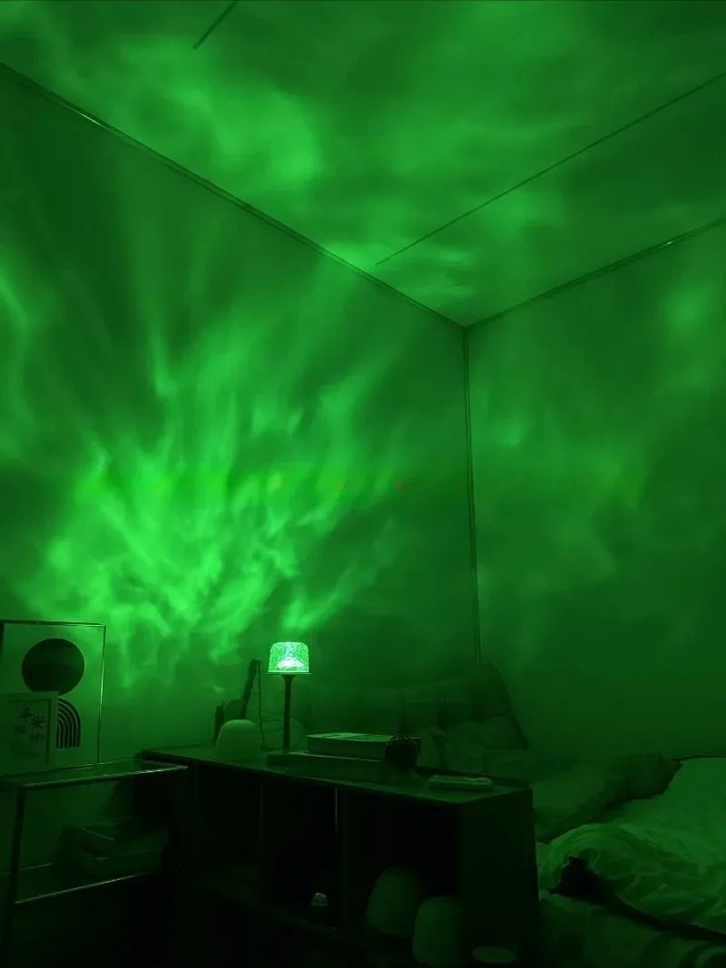 LED High Footed Desk Lamp with Water Ripple Projection Romantic Atmosphere Night Light for Couple Gift Indoor Bedroom