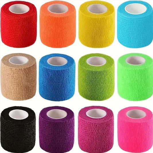6/12/24pcs Self Adhesive Bandage Wrap, Cohesive Bandage Wrap for Sport & Athletic, Breathable Vet Wrap for Wounds