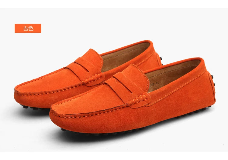 Men's Casual Fashion Genuine Leather Loafers Moccasins Slip-On Driving Shoes 38-50 Size Range Male Flats Comfort Footwear