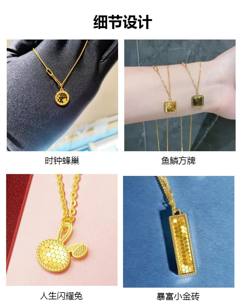 High quality genuine gold AU750 18K women's fashion jewelry necklace collarbone chain luxury Valentine's Day gift