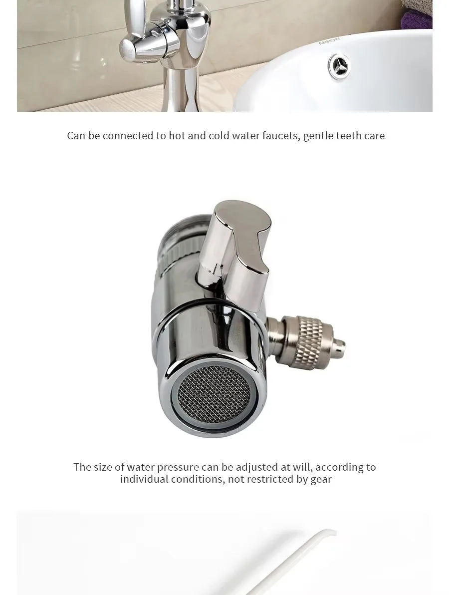 Faucet Oral Irrigator Water Jet For Cleaning Toothpick Teeth Flosser Dental Irrigator Implements Dental Flosser Tooth Cleaner