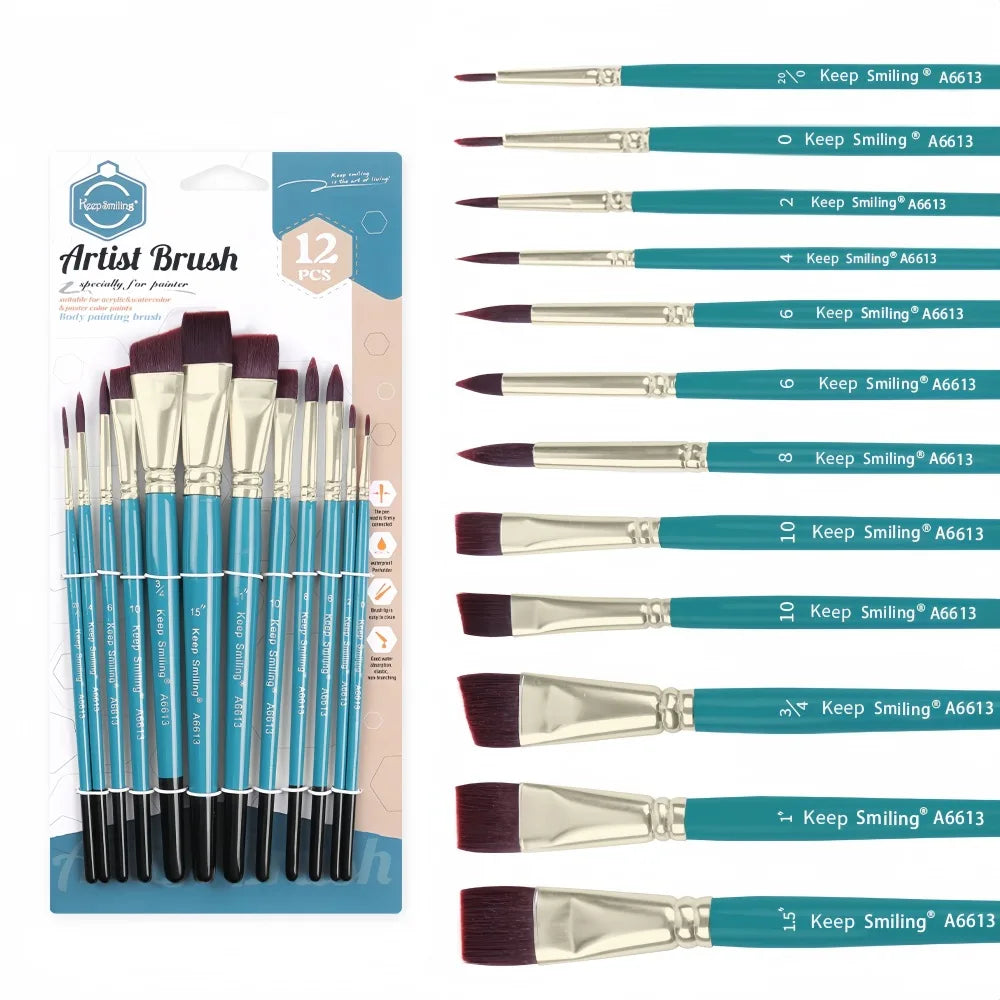 High Quality Face Body Paint Brushes Sky Blue Artist Watercolor Painting Makeup Brush Set For Kids