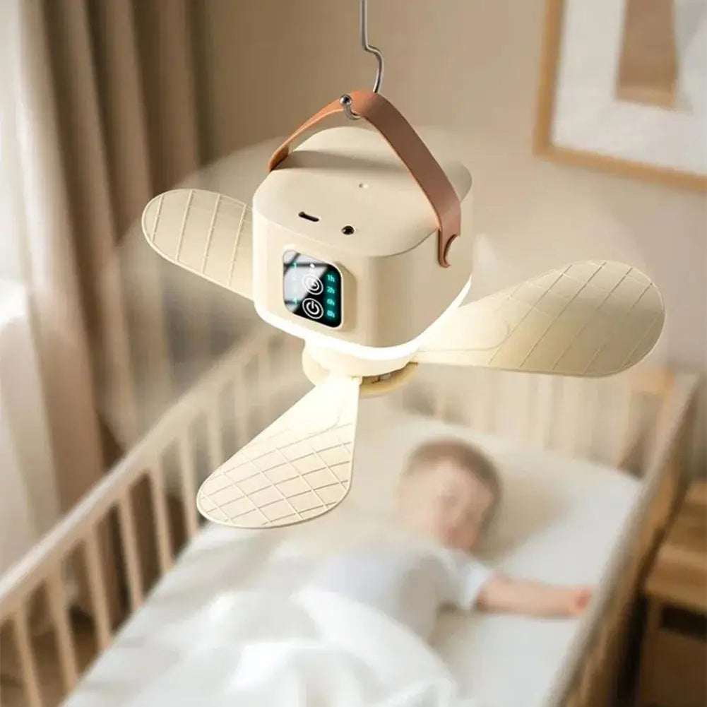 New Portable Rechargeable Ceiling Fan Wireless USB Hanging Fan With Timed remote control for Students Dorm Bed Outdoor Camping