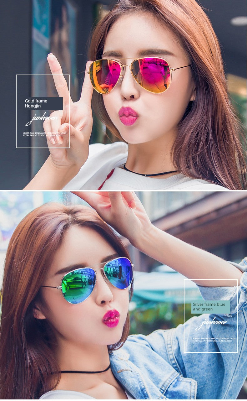 Special Offer Internet Celebrity Aviator Sunglasses Colorful Star Sunglasses Men and Women Same Fashion Couple UV Protection Drivers' Sunglasses