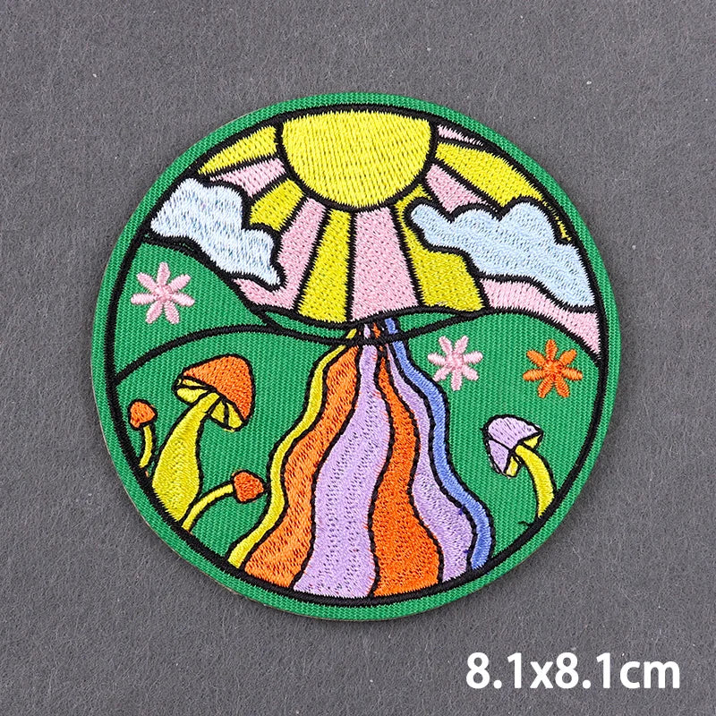 Mandala Iron On Patches For Clothes DIY Embroidery Applique Fusible Patch Ironing Stickers Letters Patch For Jacket Badge
