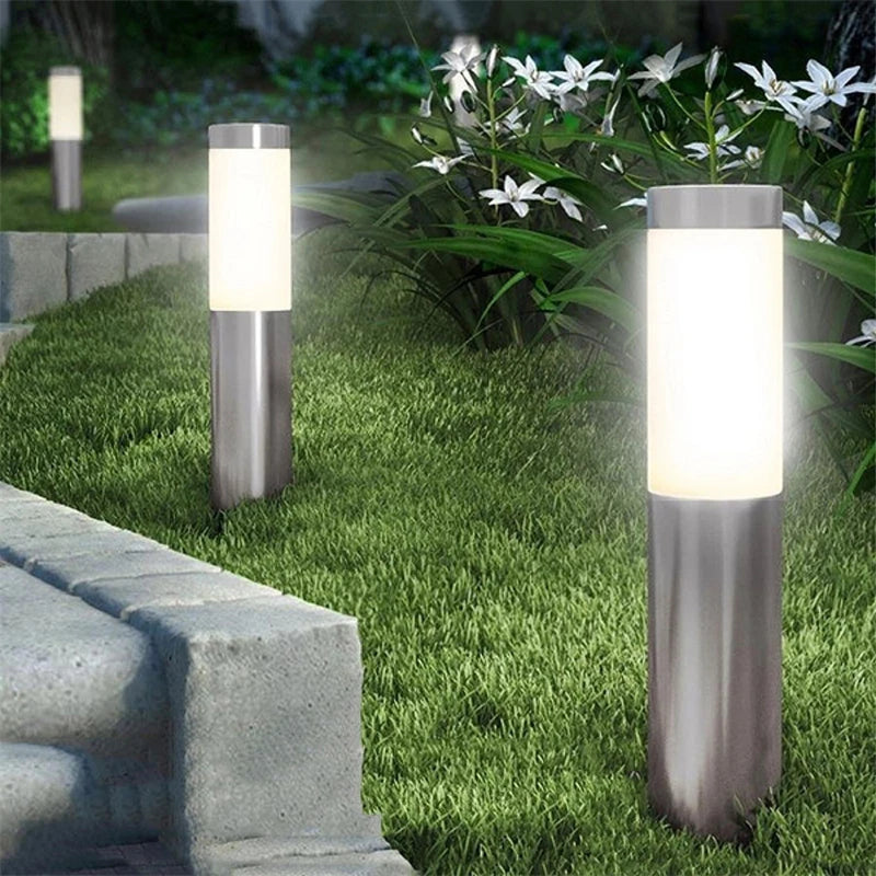 Solar Garden Light Solar Stainless Steel Garden Path Light Outdoor Landscape Light Gate Column Patio Yard Driveway Lawn Light