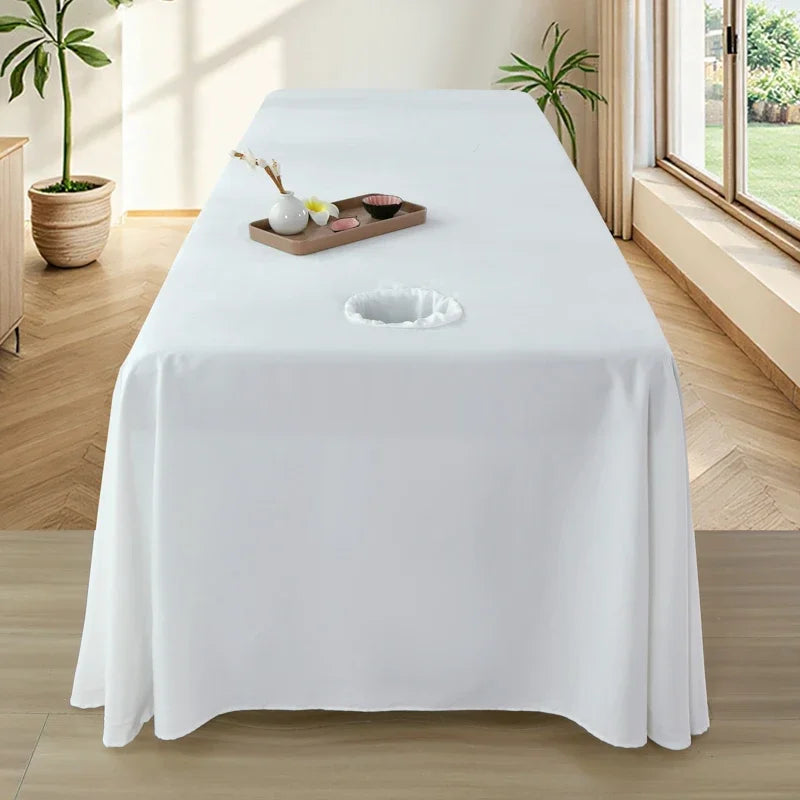 190x300cm Solid Color SPA Bed Full Cover for Beauty Salon Massage Table Sheet Skin-Friendly Massage Bed Cover Sabnanas with Hole