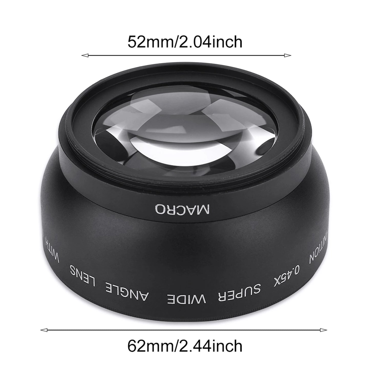 52mm 0.45X Wide Angle Universal Conversion Macro Lens for DSLRS and Digital Cameras Camera Lens Conversion Lens Wide Angle Lens